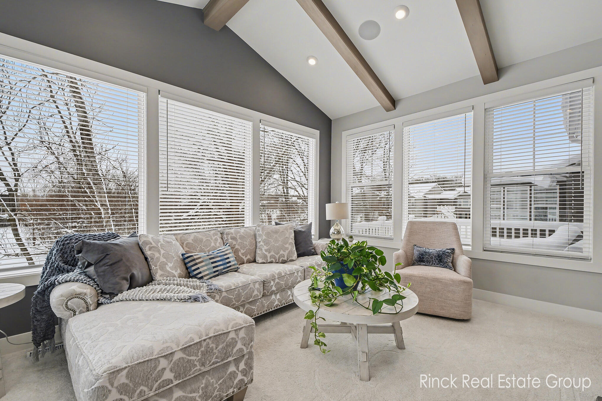 3076 Brayridge Drive Jenison, MI 49428 - Photo 26 of 60 cathedral with beams in sunroom