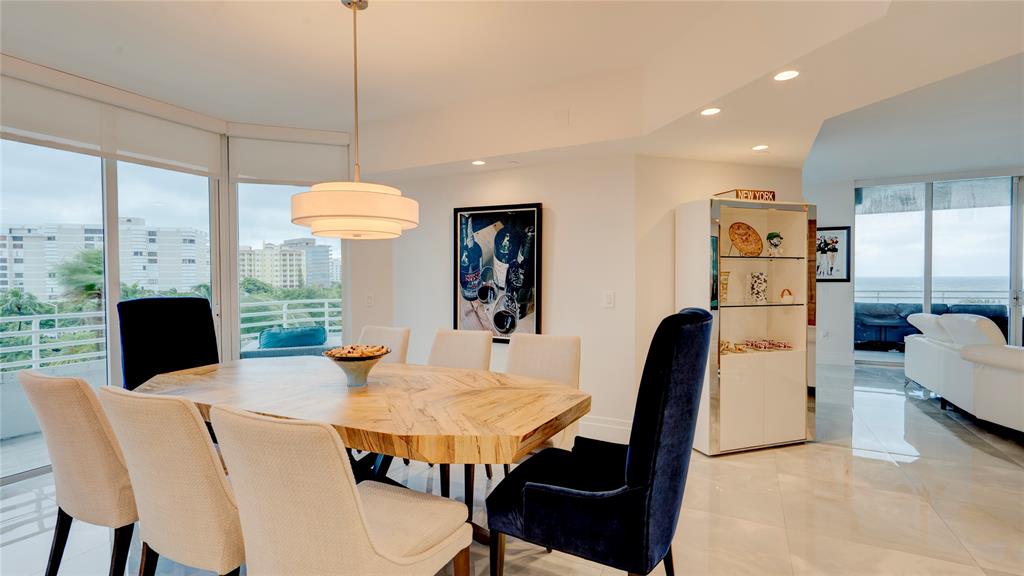 1440 South Ocean Boulevard, Unit 5C Pompano Beach, FL 33062 - Photo 16 of 71 a view of a dining room with furniture window and outside view