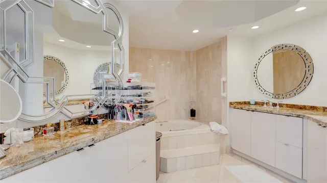 a view of a yard with an ocean