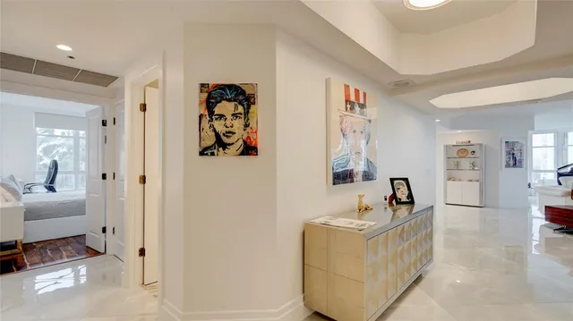 a living room with furniture