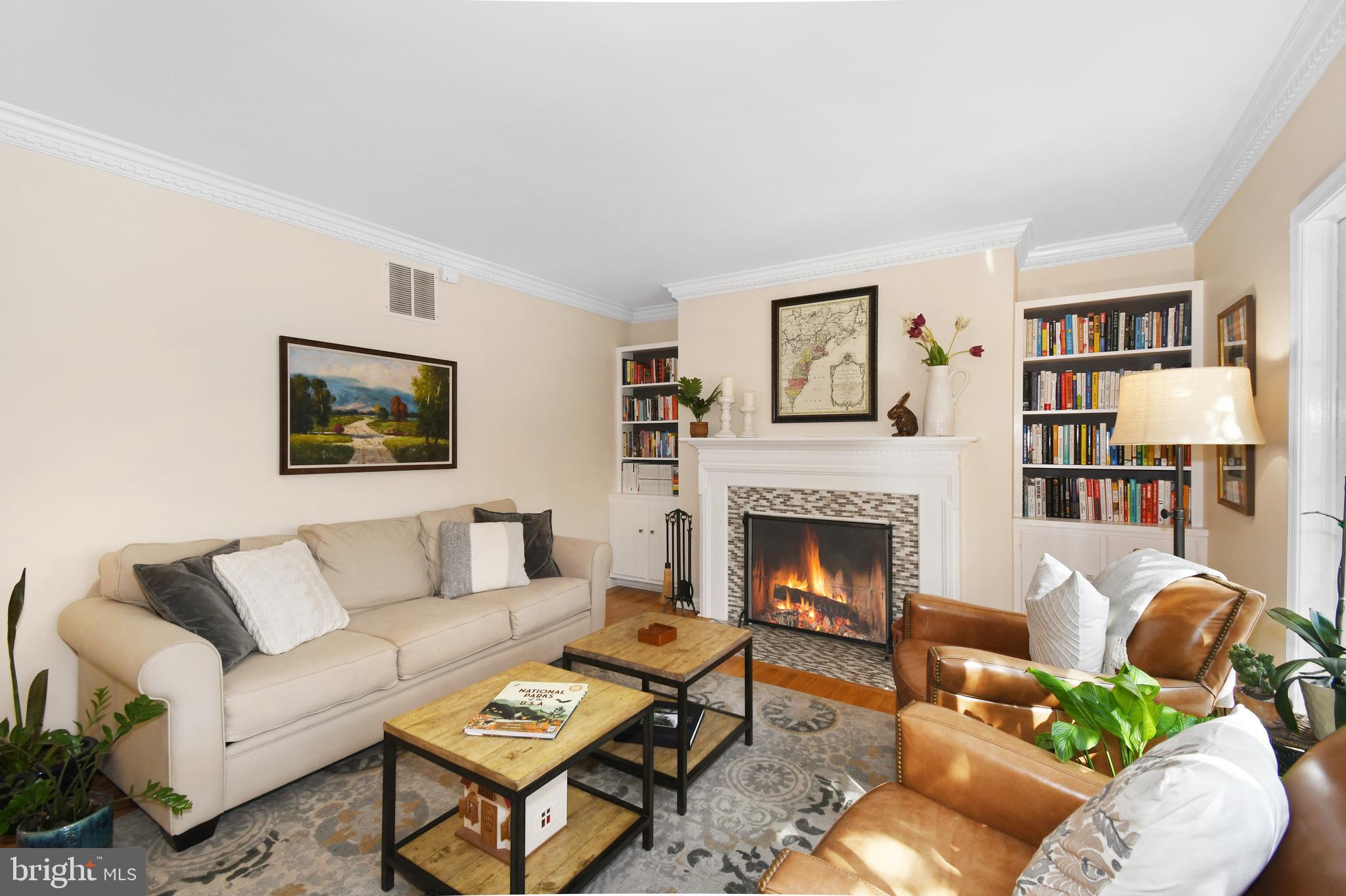 6755 Towne Lane Road McLean, VA 22101 - Photo 16 of 42 Crown molding & detailed mantel