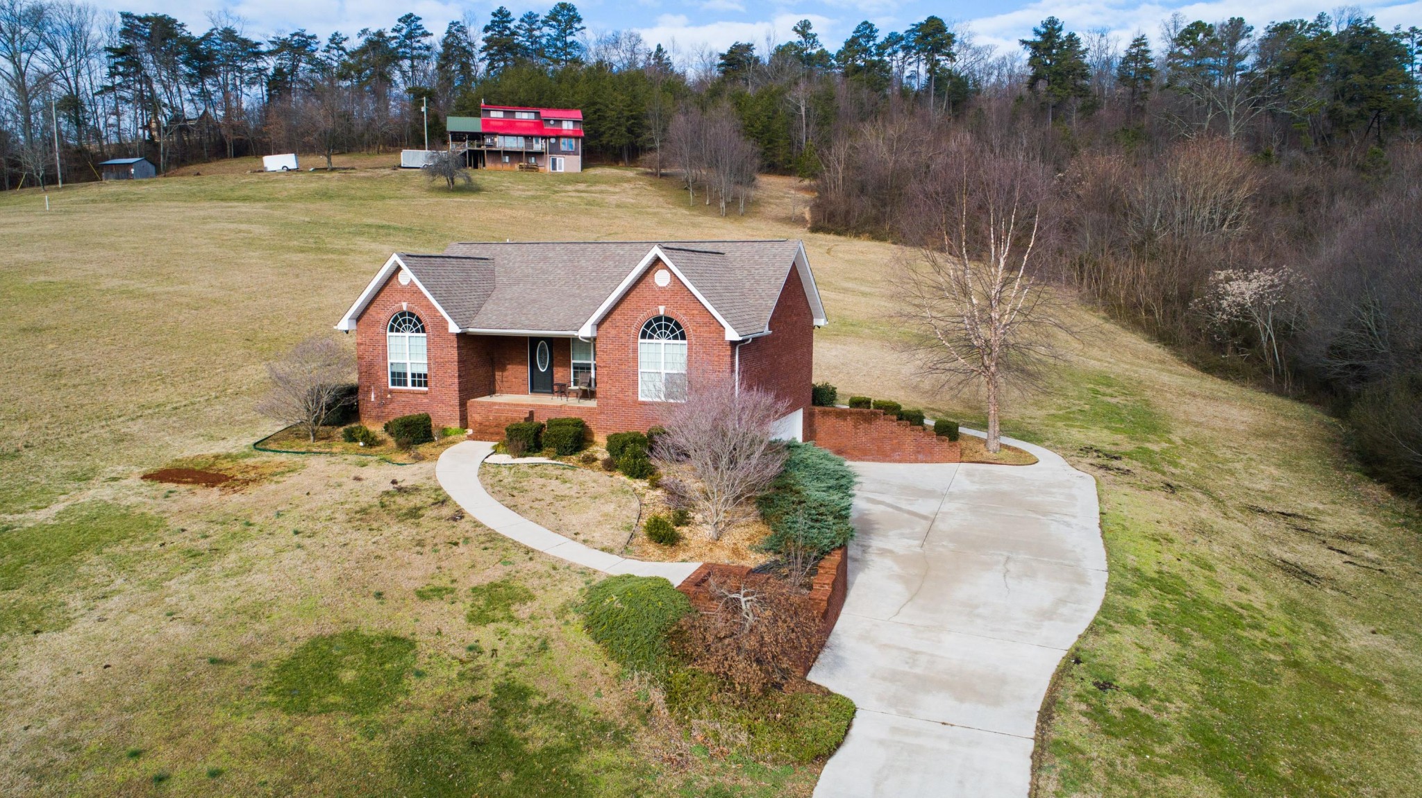 2797 Musser Road Morristown, TN 37813 - Photo 29 of 33 an aerial view of a house with a yard basket ball court and outdoor seating
