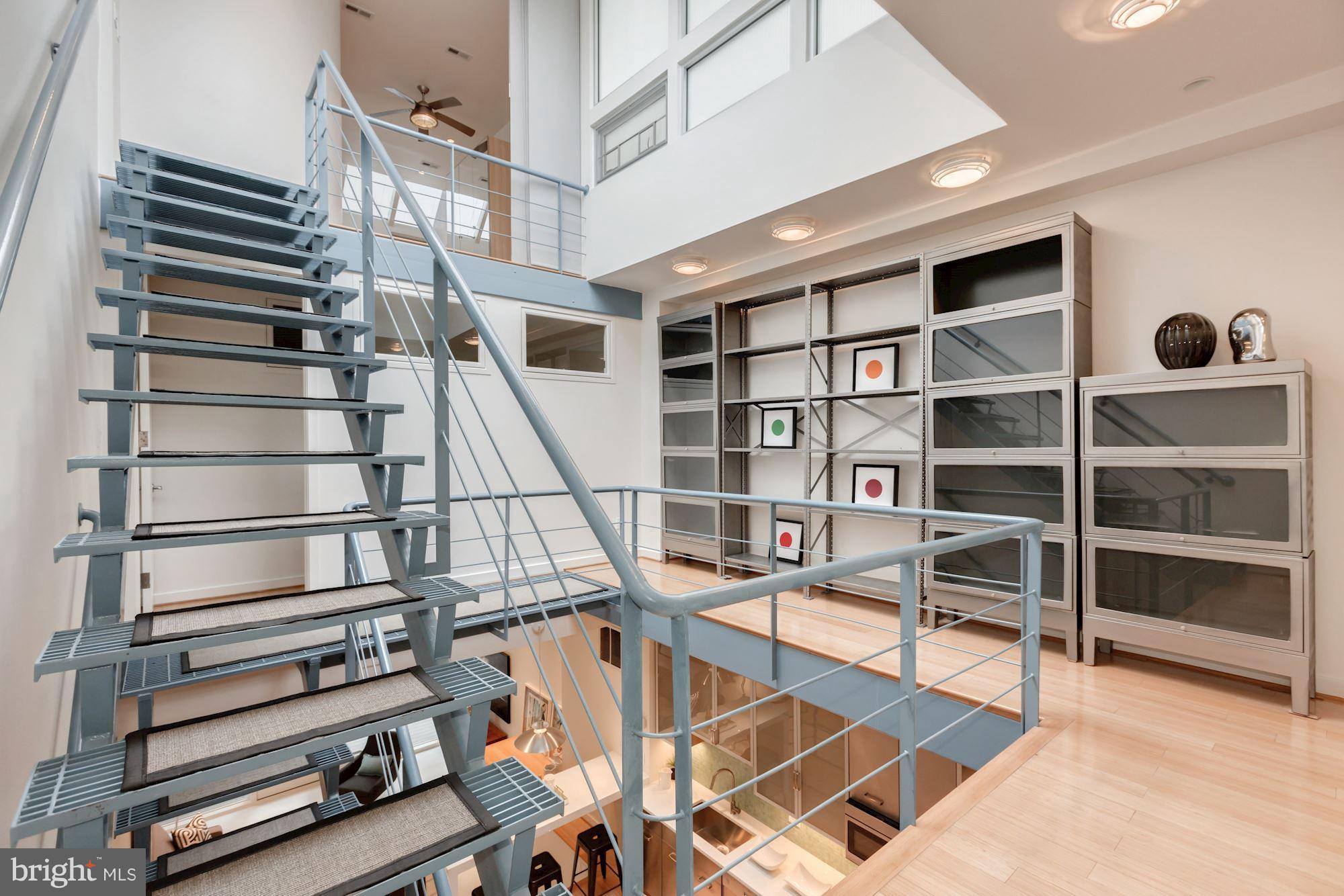 3541 S Street Northwest Washington, DC 20007 - Photo 17 of 29 2nd floor library - staircase to 3rd level