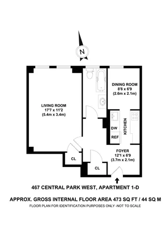 $575,000 | 467 Central Park West, Unit 1D | Upper West Side
