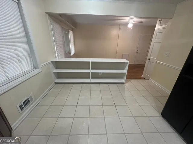 a view of empty racks