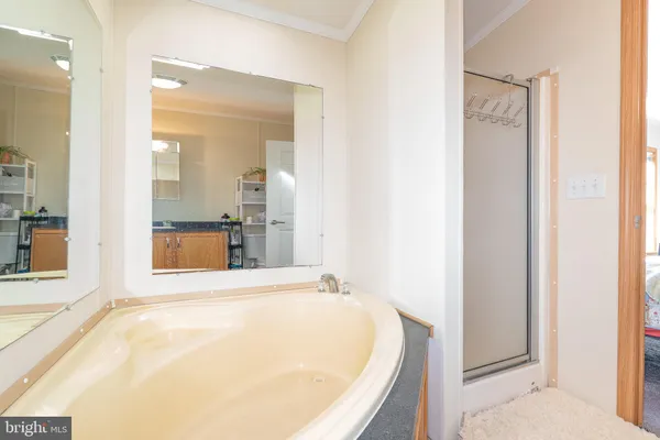 a bathroom with a bathtub and a sink
