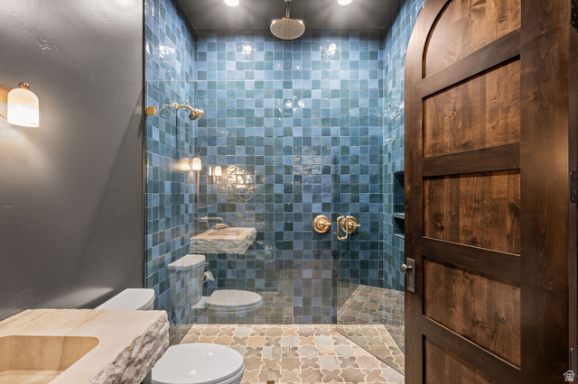 4871 South Homestead Way Washington, UT 84780 - Photo 59 of 151 Full bathroom featuring a walk in shower and vanity