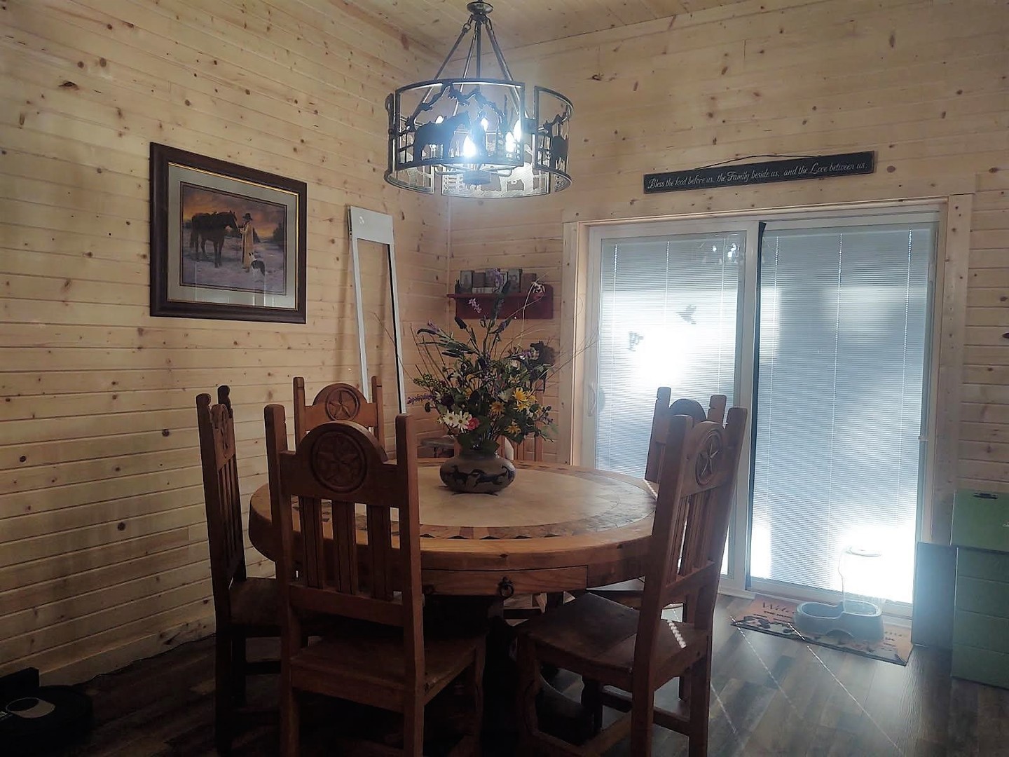 377 Lusk Road Golconda, IL 62938 - Photo 11 of 42 a view of a dining room with furniture and chandelier