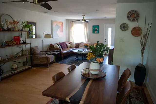 a kitchen with a stove and a microwave