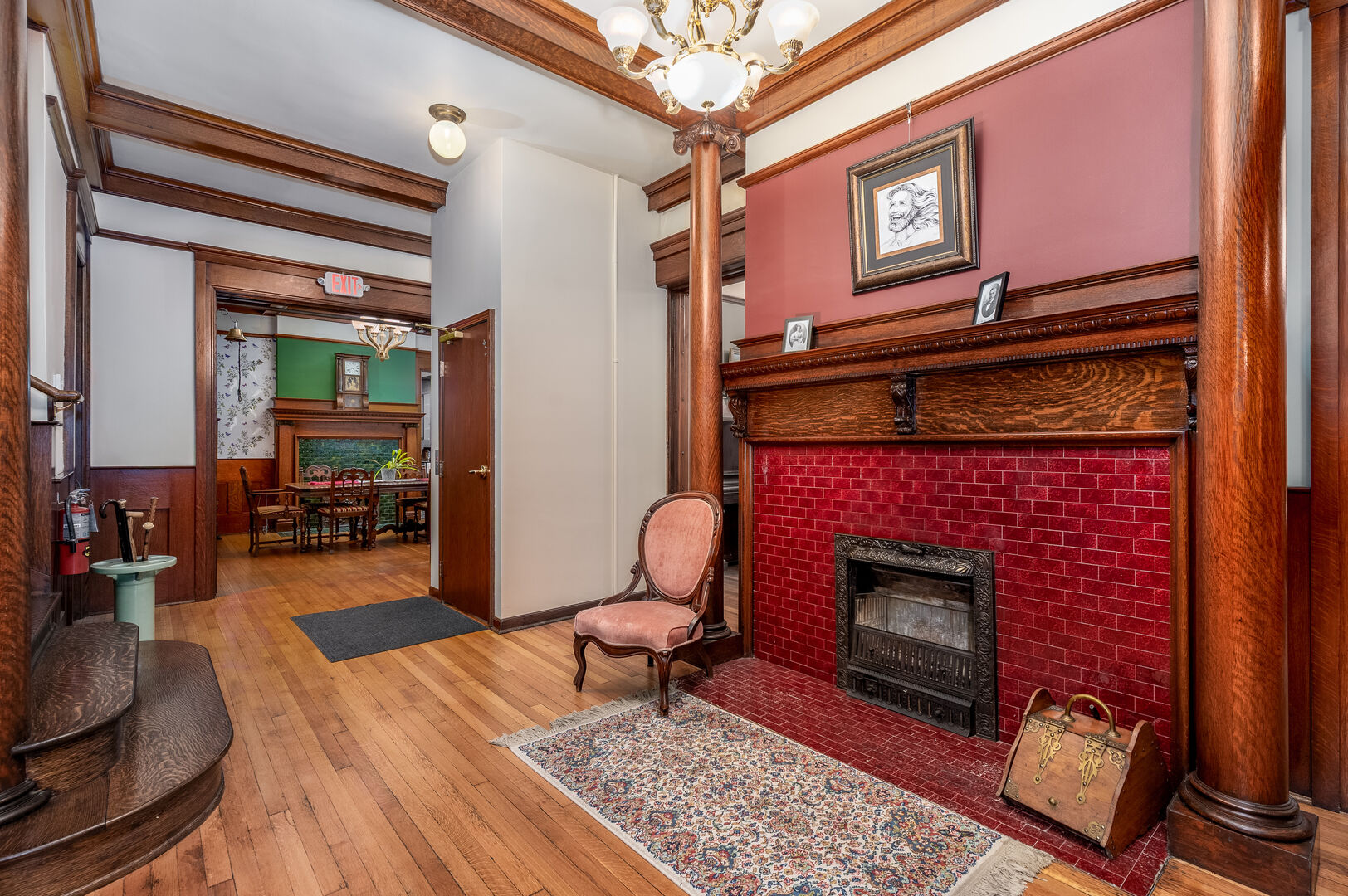 116 West Prospect Avenue Ottawa, IL 61350 - Photo 8 of 73 a living room with furniture a rug and a fireplace