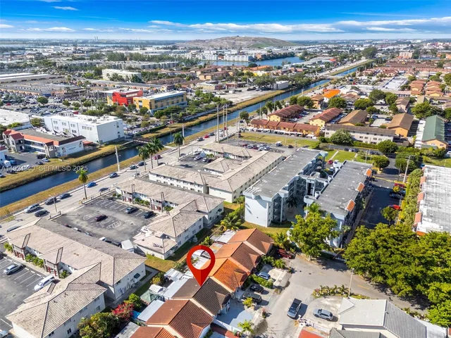 an aerial view of a city