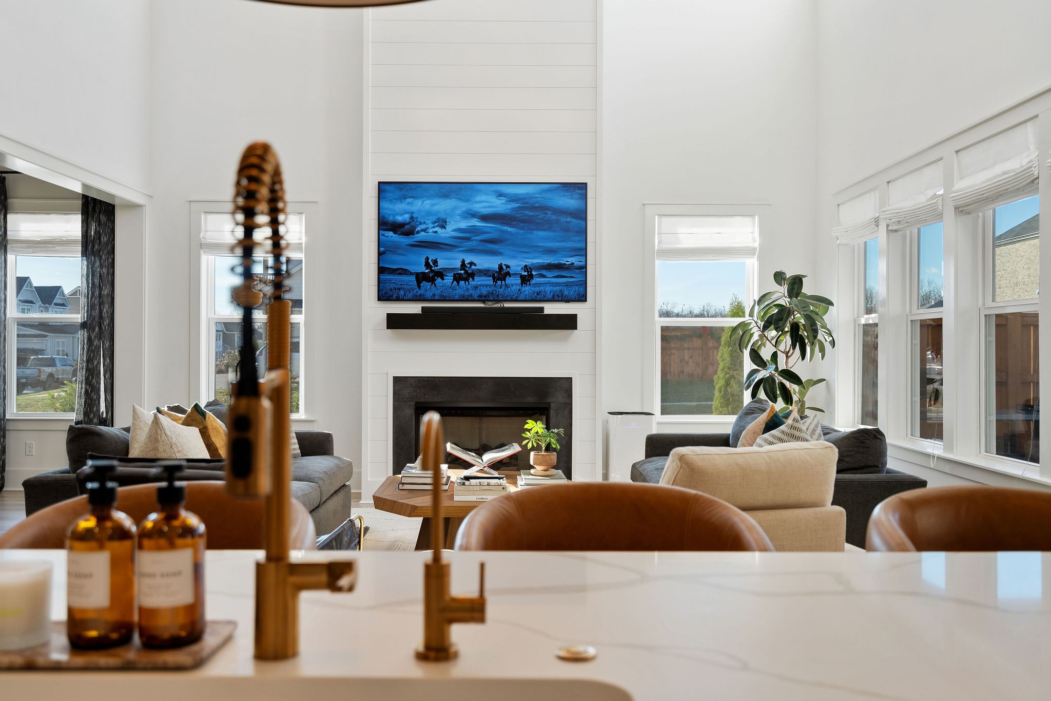 1052 Pine Creek Drive Arrington, TN 37014 - Photo 22 of 54 a living room with furniture and a fireplace