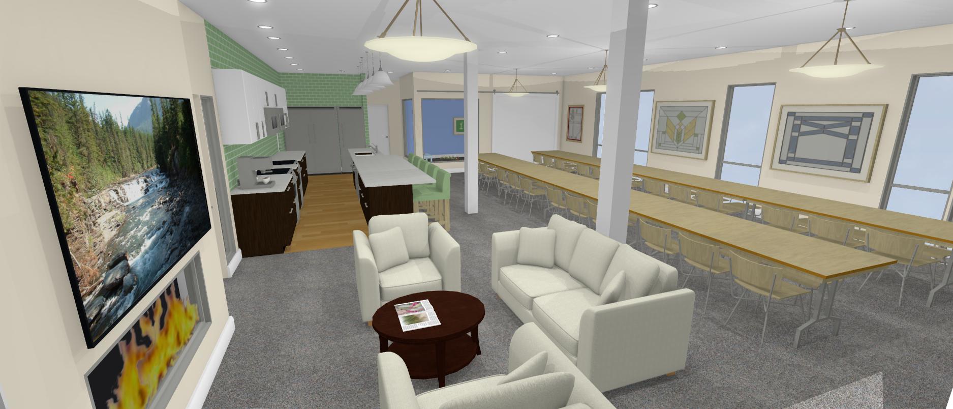 839 Madison Street, Unit 202 Oak Park, IL 60302 - Photo 10 of 19 a living room with furniture a flat screen tv and a floor to ceiling window