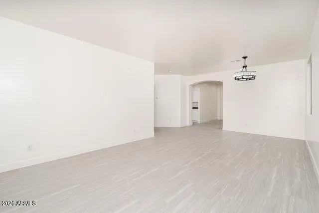 a view of a room with an empty space