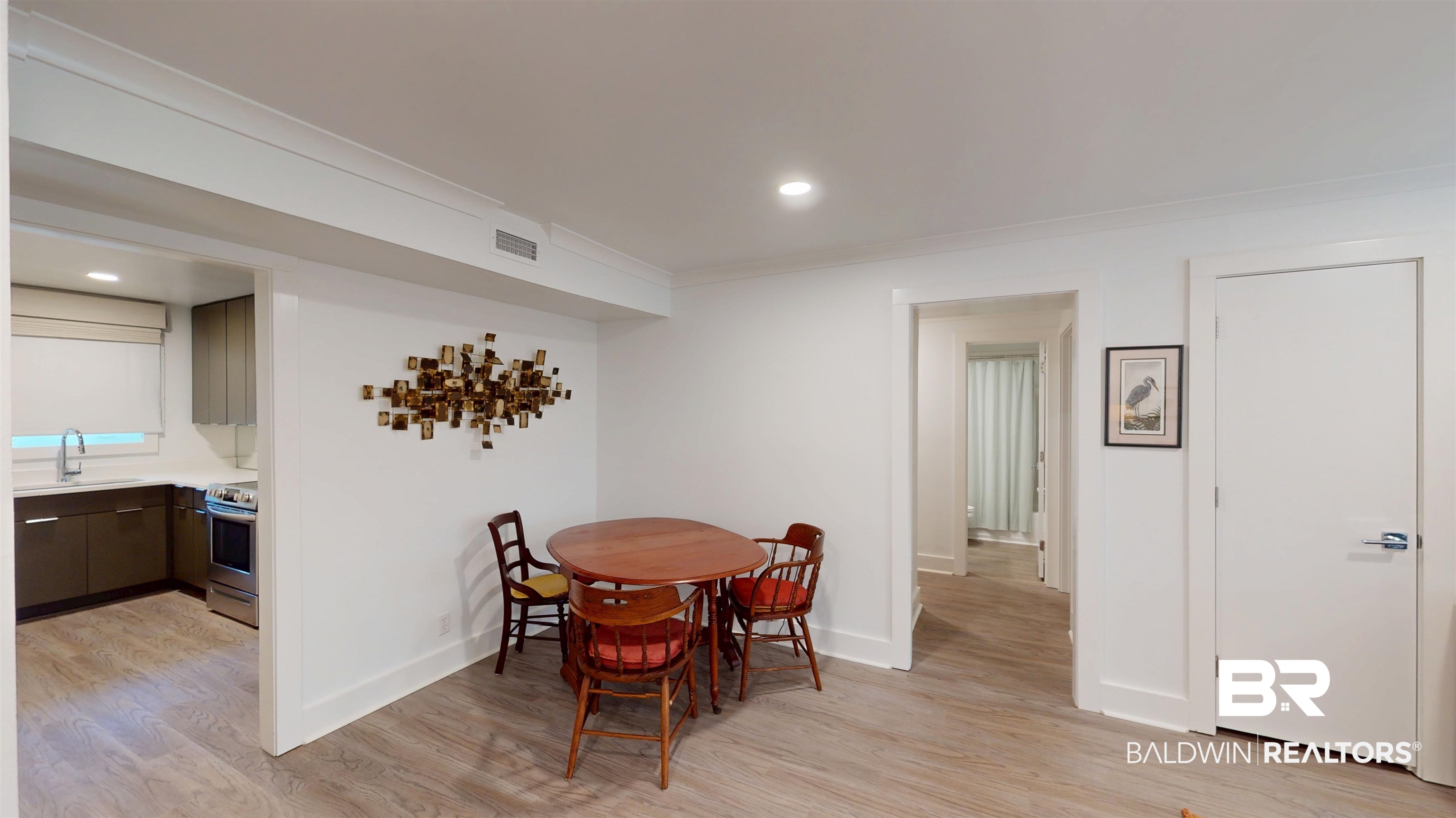 3655 Old Shell Road, Unit 219 Mobile, AL 36608 - Photo 6 of 25 Dining area with light wood-type flooring, recessed lighting, and ornamental molding