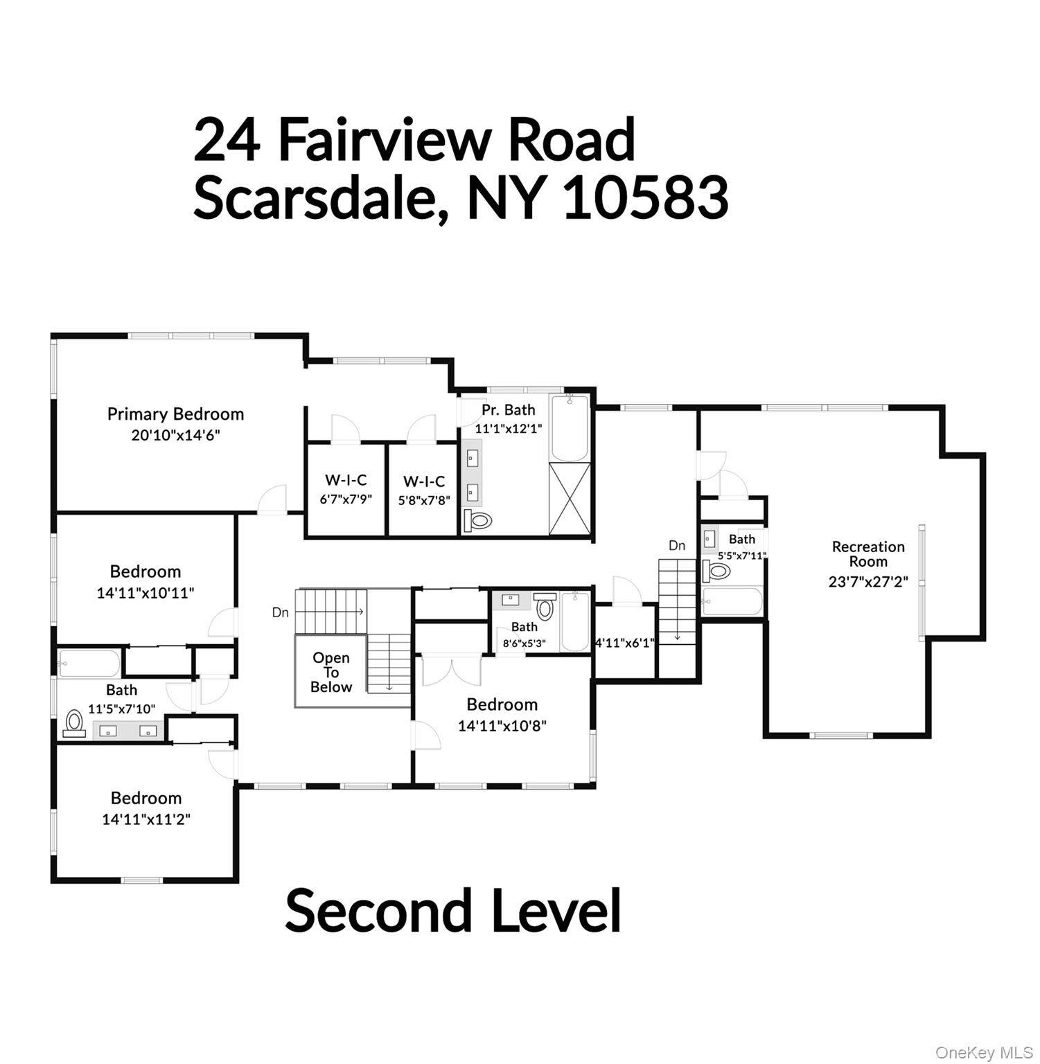 24 Fairview Road Scarsdale, NY 10583 - Photo 47 of 48 Second level floor plan.