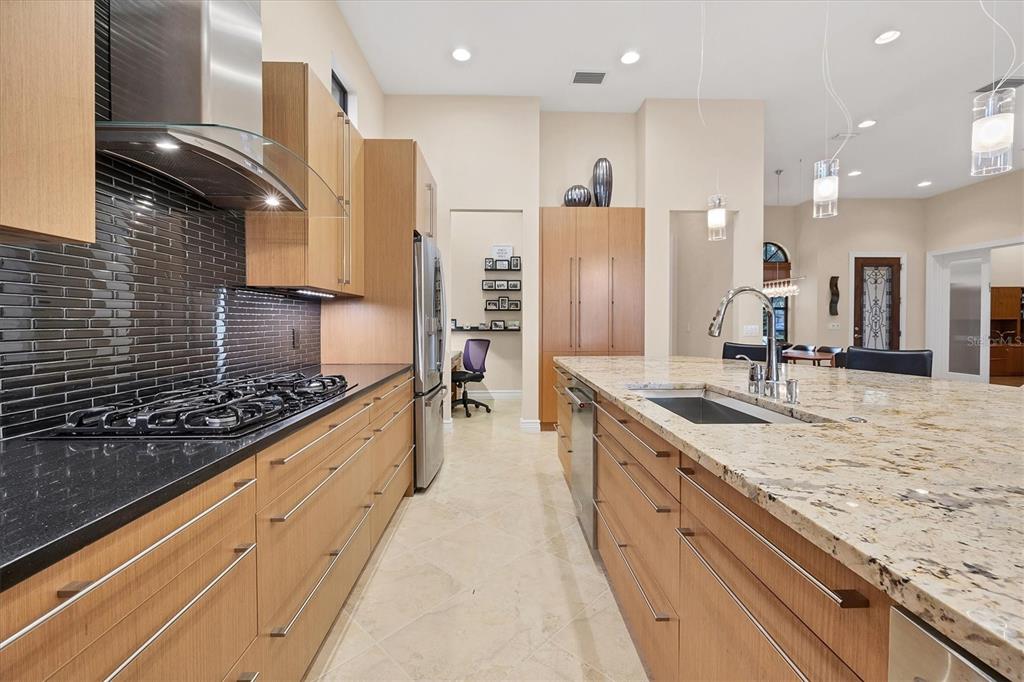 14519 Leopard Creek Place Lakewood Ranch, FL 34202 - Photo 18 of 56 a large kitchen with stainless steel appliances granite countertop a lot of counter space and a sink