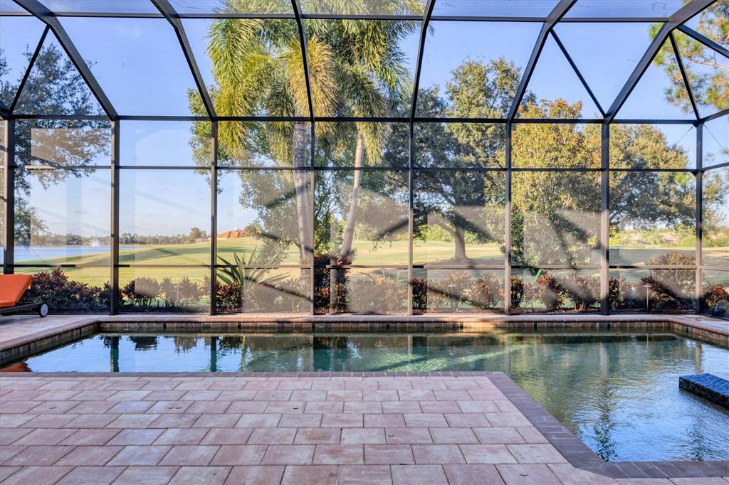 14519 Leopard Creek Place Lakewood Ranch, FL 34202 - Photo 33 of 56 a view of swimming pool with a yard