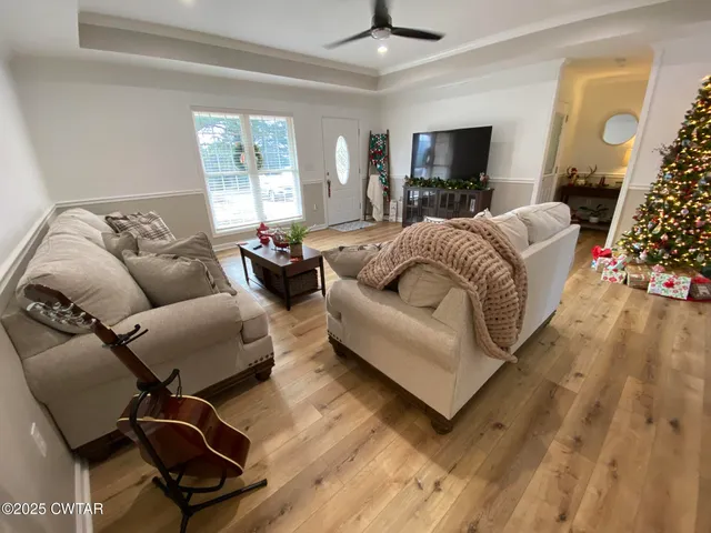 a living room with furniture