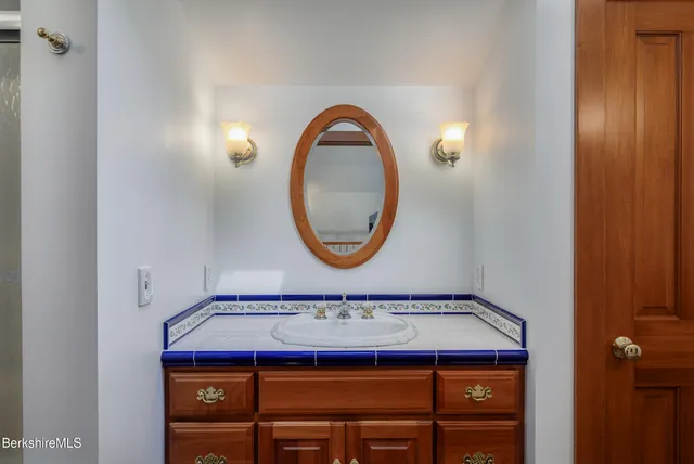 a view of a door with a mirror