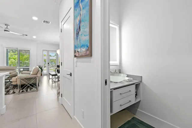 a spacious bedroom with a bed and a couch