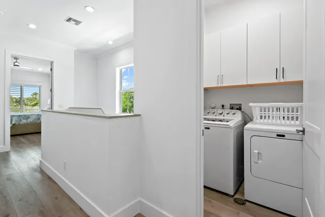 an aerial view of a house with a garden