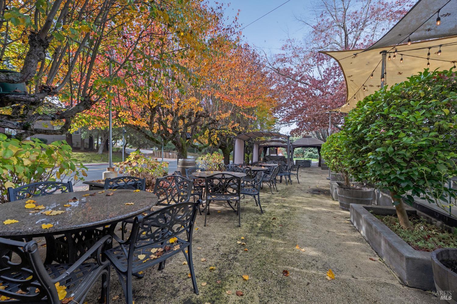 8050 Bodega Avenue Sebastopol, CA 95472 - Photo 22 of 45 a view of a patio with table and chairs and potted plants