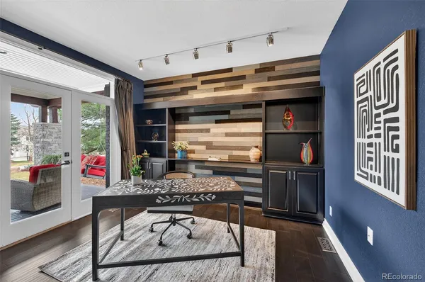 a room with furniture