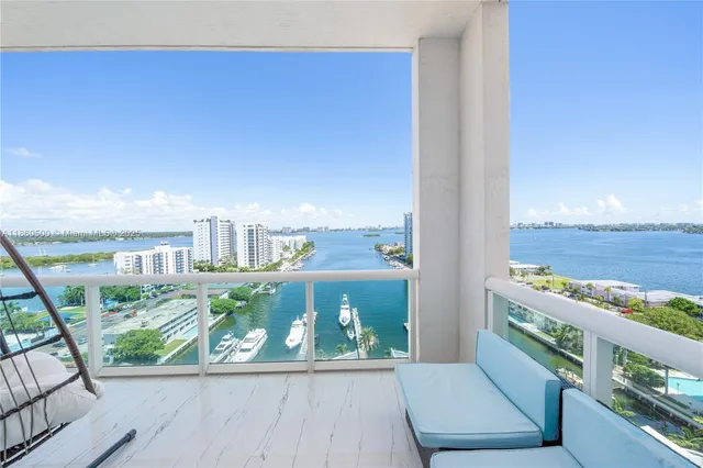 a view of a balcony with an outdoor space