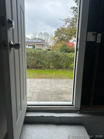 a view of backyard with window