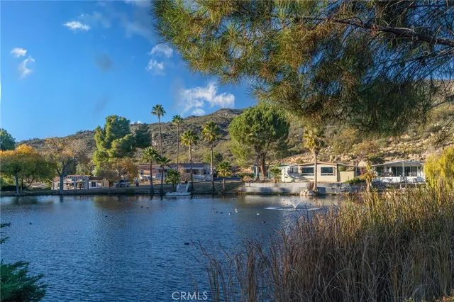a view of a lake with a mountain