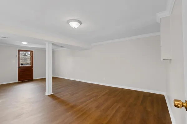 an empty room with closet