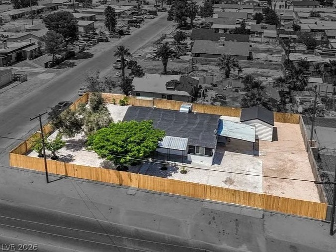 Aerial view of residential area