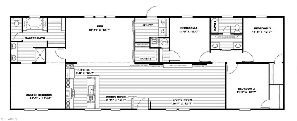 956 Kindley Road Thomasville, NC 27360 - Photo 34 of 34 Floor Plan with Dimensions
