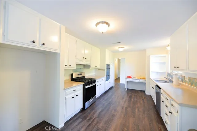 a large kitchen with a lot of counter space