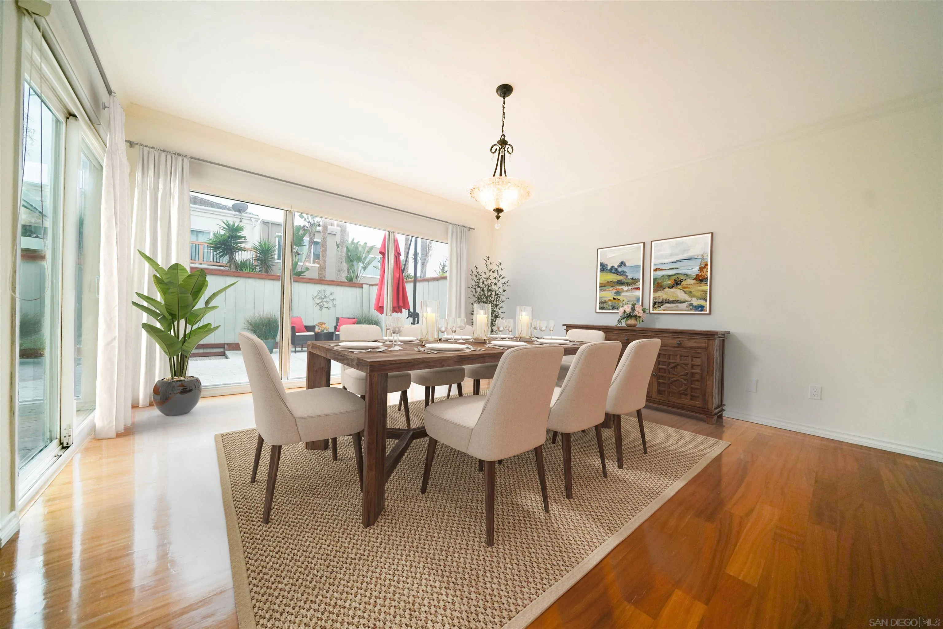 69 Half Moon Bend Coronado, CA 92118 - Photo 19 of 45 a view of a dining room with furniture window and outside view
