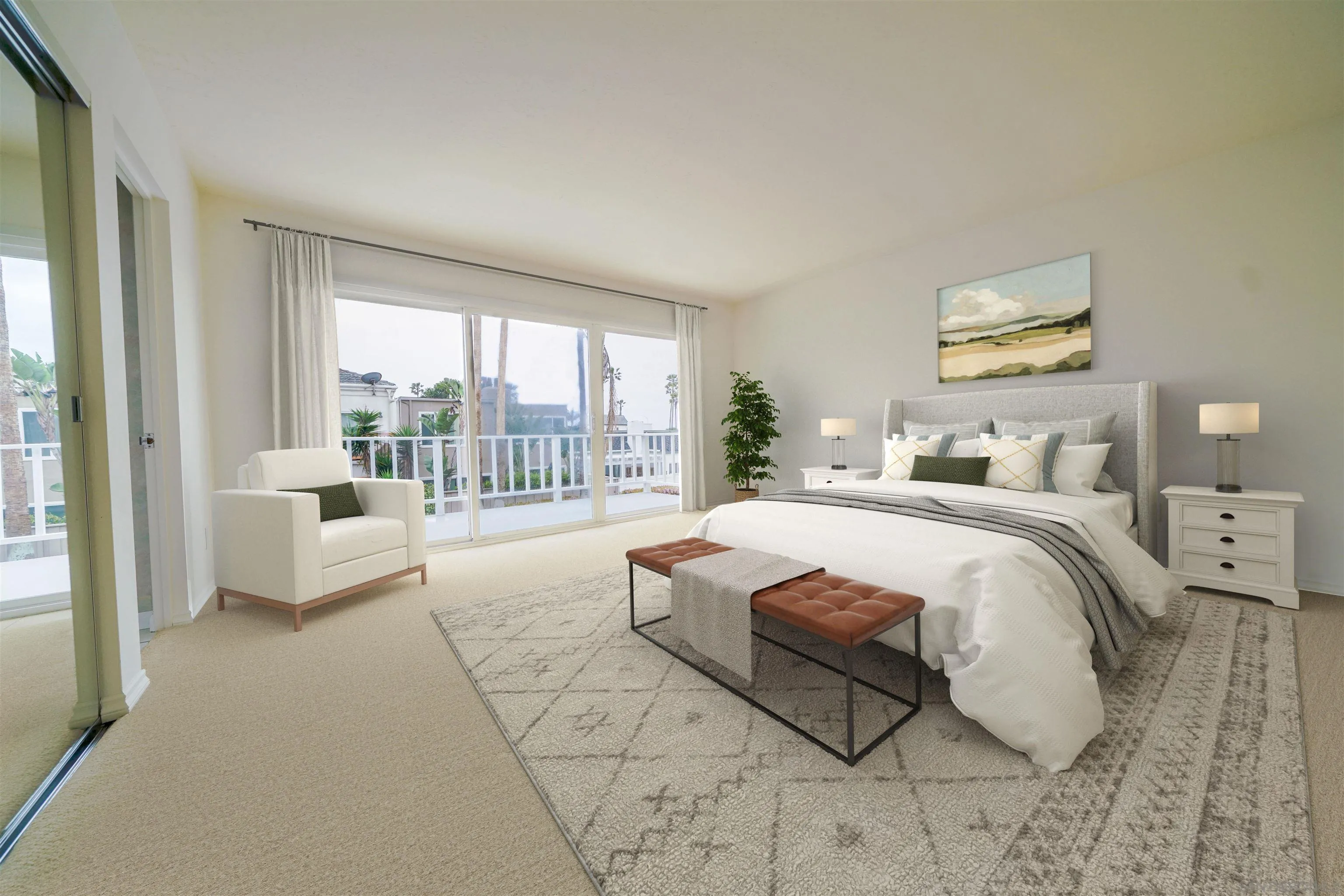 69 Half Moon Bend Coronado, CA 92118 - Photo 25 of 45 a spacious bedroom with a bed and a large window