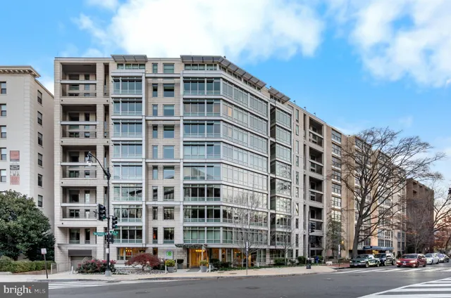 a view of a building with a street