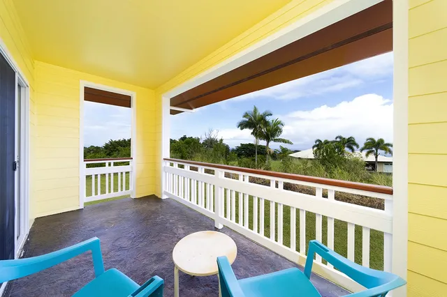 a view of a chair in wooden deck