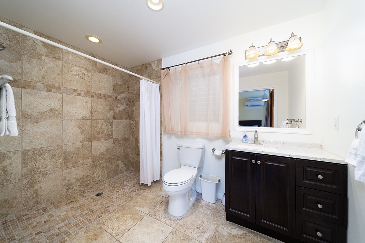 28-380 Sugar Mill Road Pepeekeo, HI 96783 - Photo 10 of 29 a bathroom with a double vanity sink toilet and shower