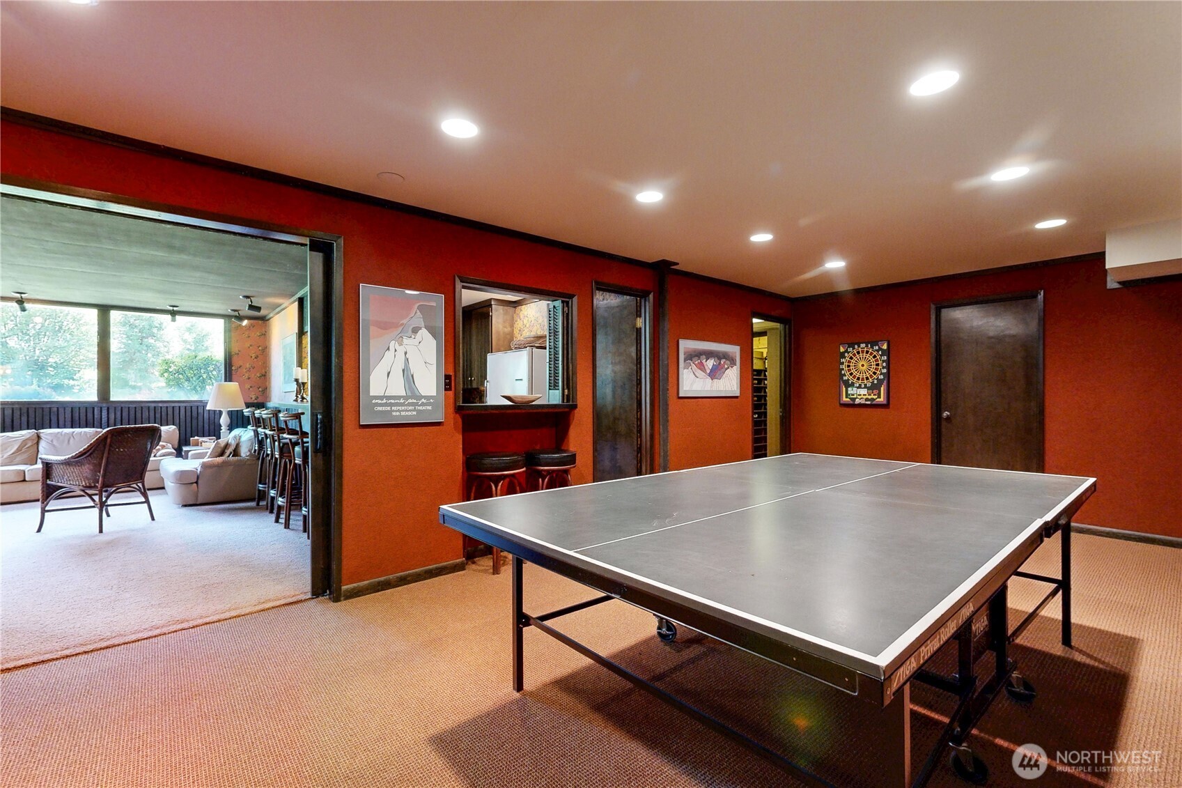 240 Stone Street Walla Walla, WA 99362 - Photo 30 of 40 a living room with furniture pool table and large windows