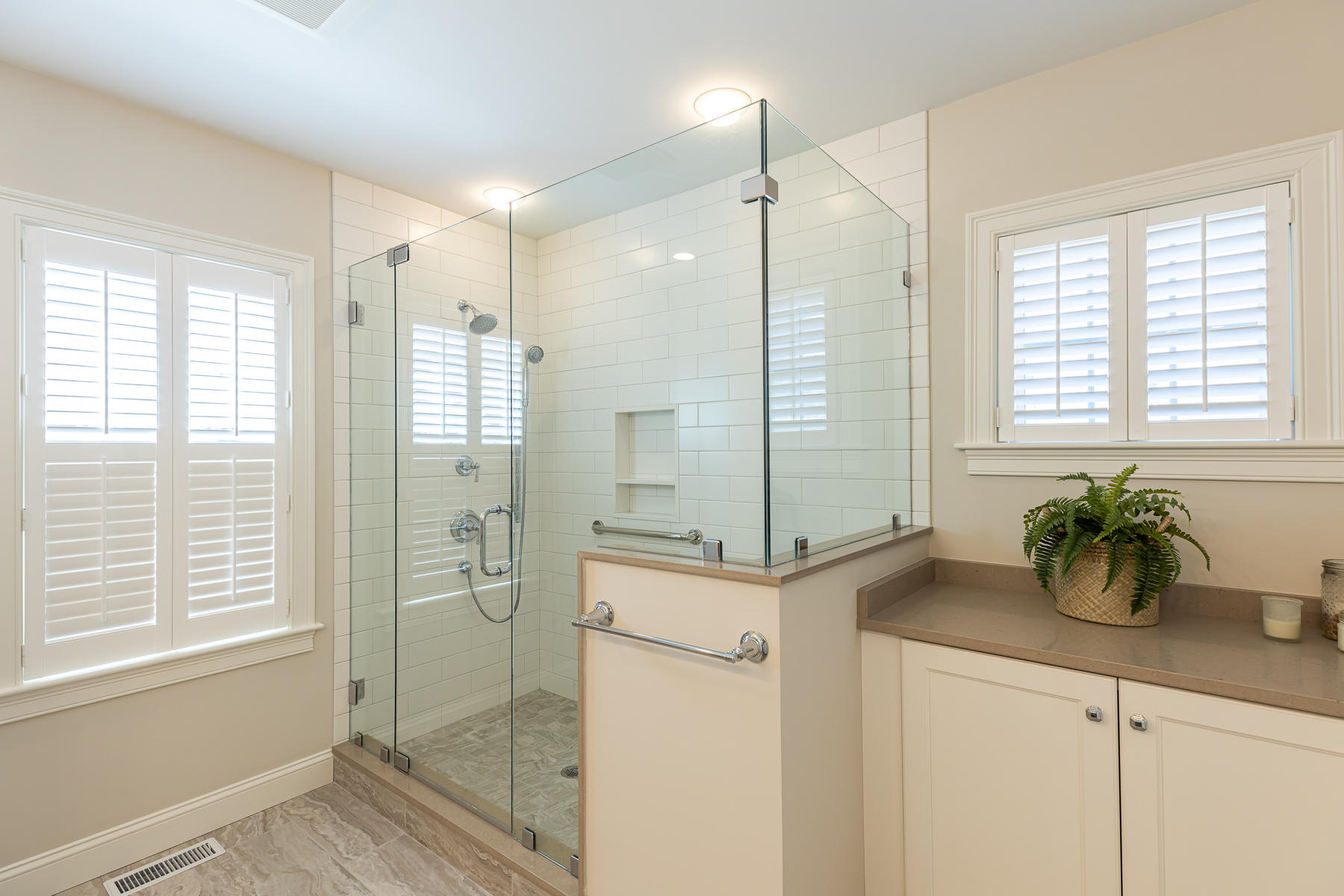 62 Cottage Lane Mashpee, MA 02649 - Photo 31 of 64 a bathroom with a granite countertop sink mirror and next to a window