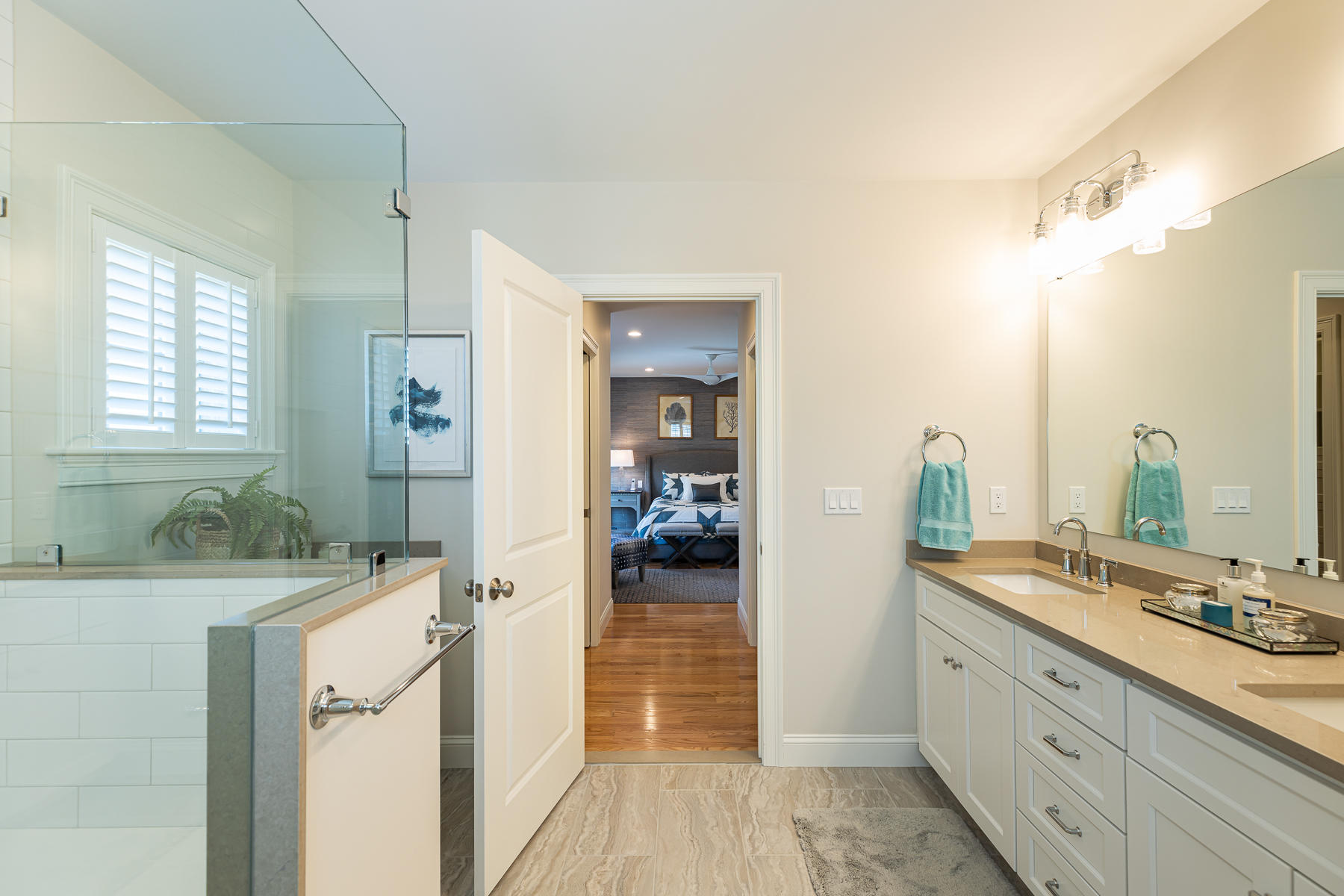 62 Cottage Lane Mashpee, MA 02649 - Photo 32 of 64 a bathroom with a double vanity sink and a mirror