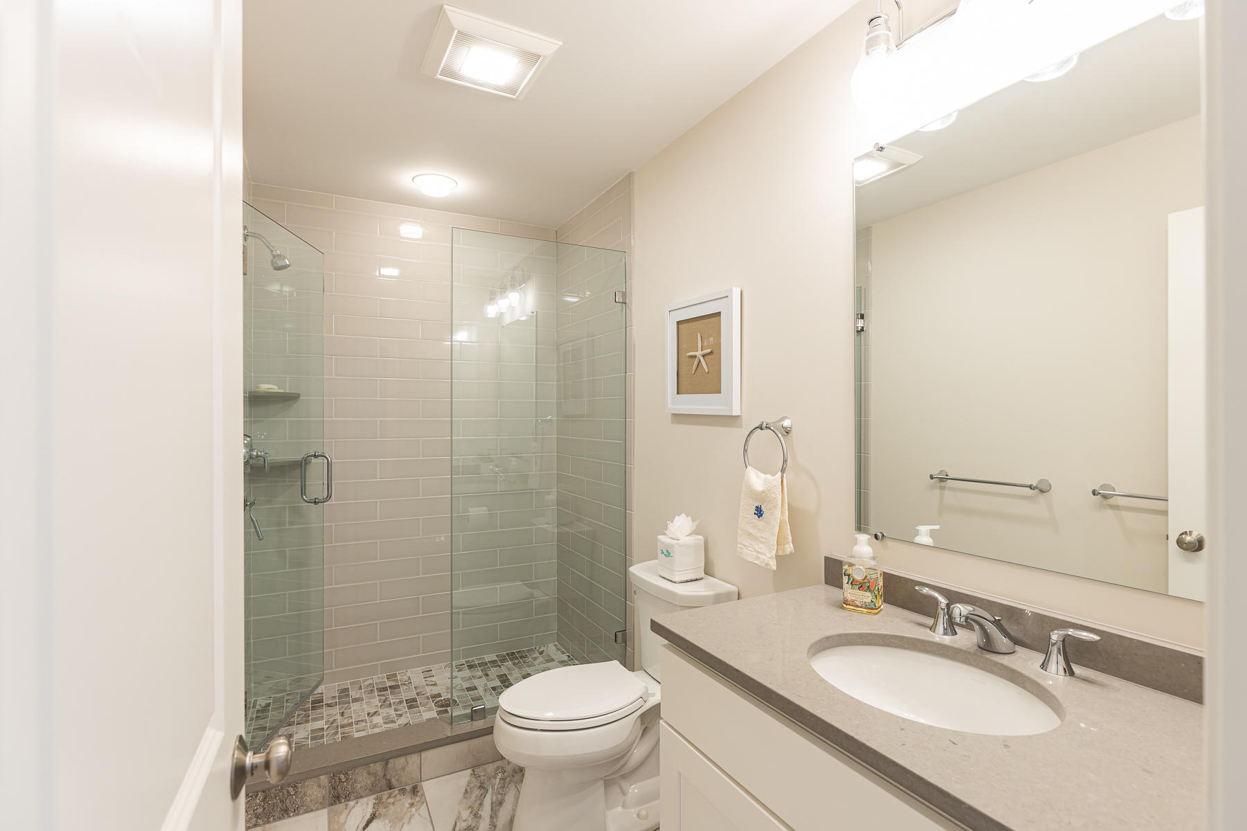 62 Cottage Lane Mashpee, MA 02649 - Photo 43 of 64 a bathroom with a granite countertop sink toilet and shower