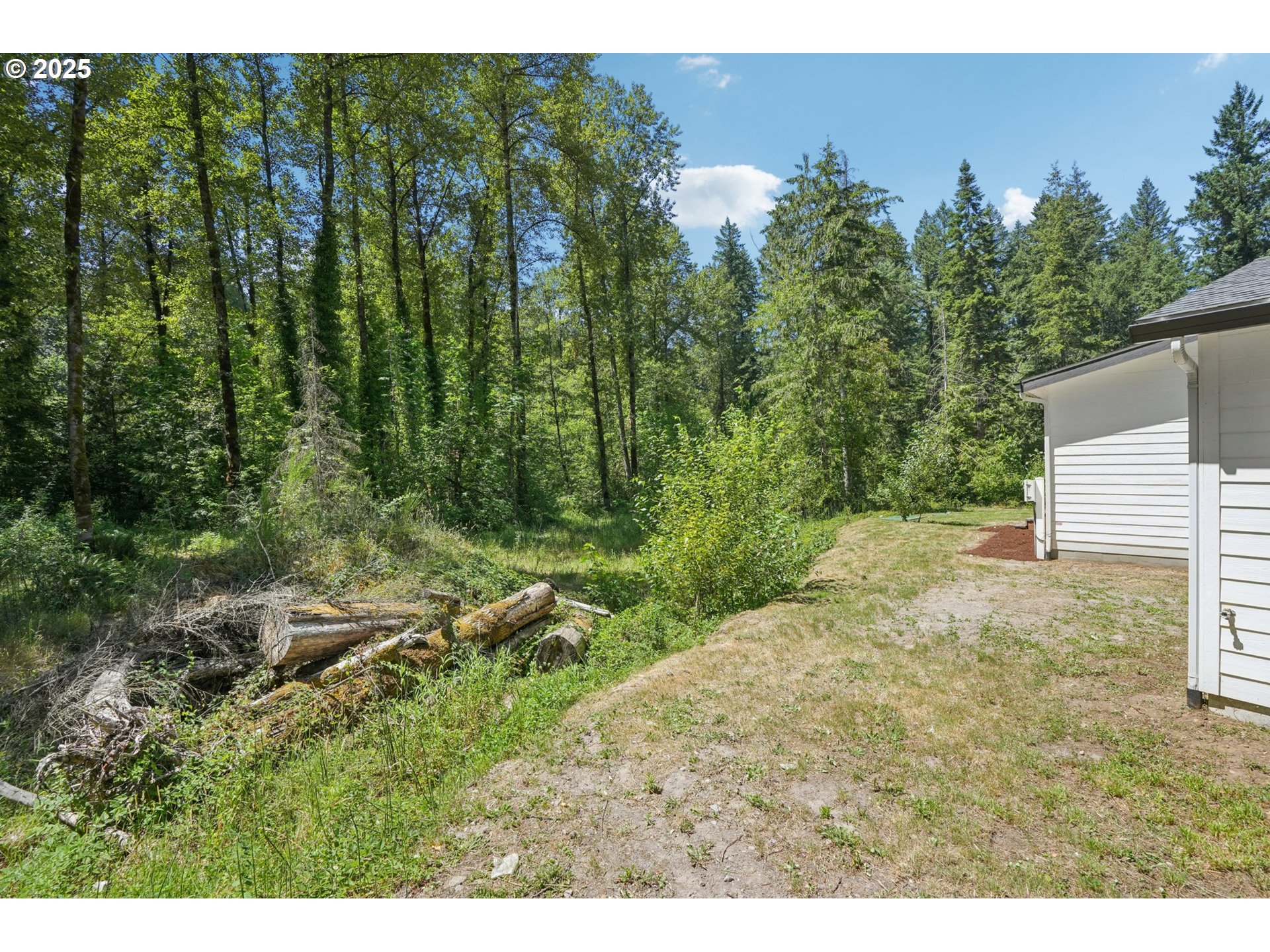 64314 East Barlow Trail Road Rhododendron, OR 97049 - Photo 27 of 30 a view of a yard with plants and a bench