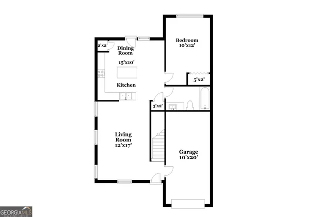 a picture of a bench in a white building