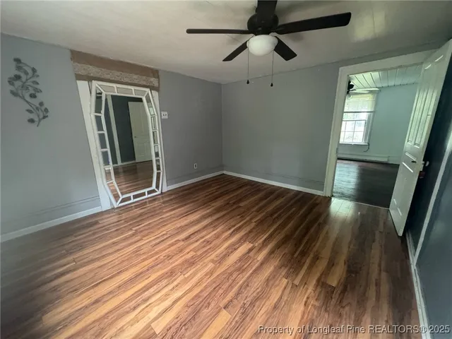 an empty room with closet