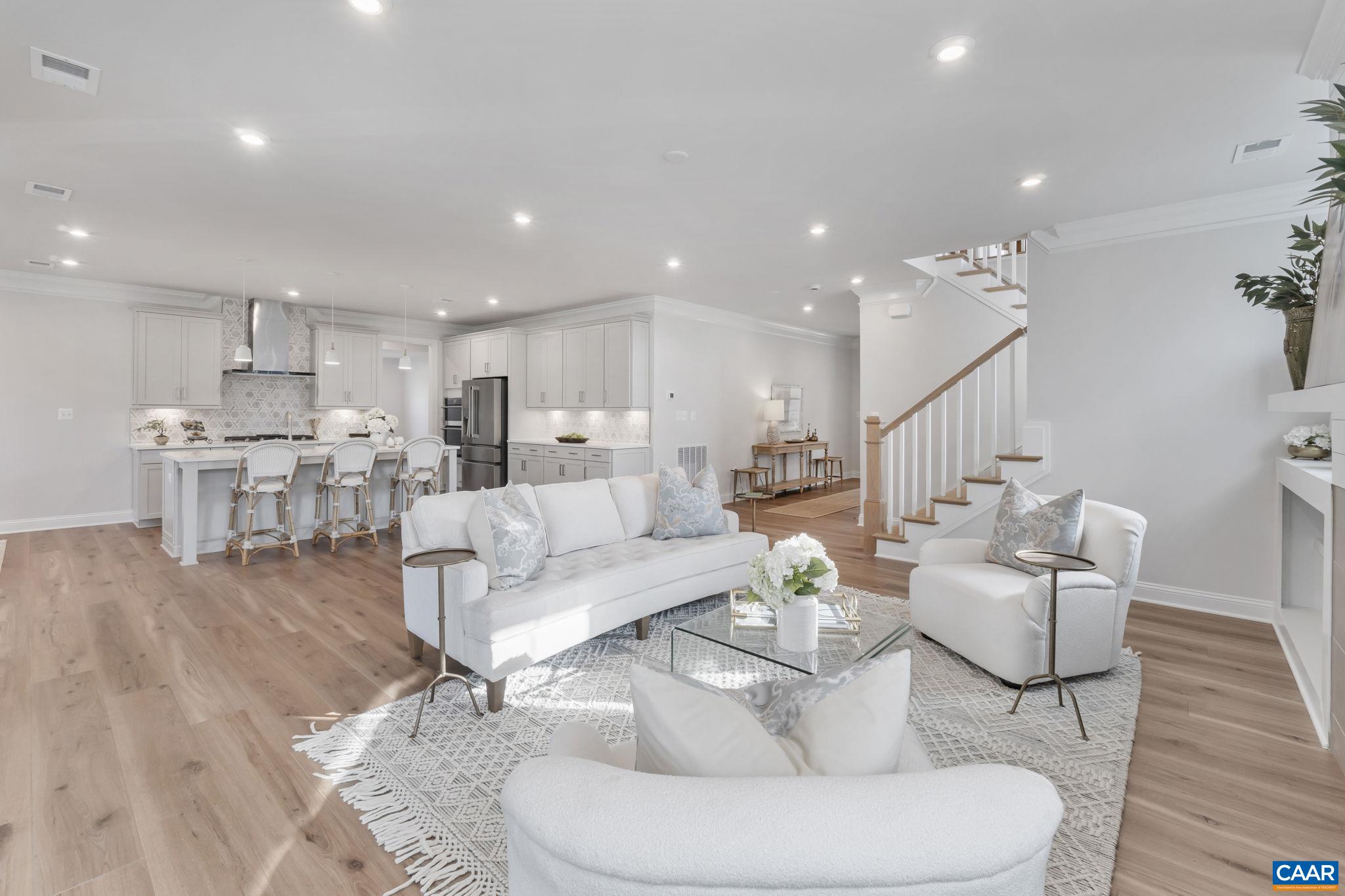 1805 Fowler Street Charlottesville, VA 22901 - Photo 14 of 60 a living room with furniture and kitchen view