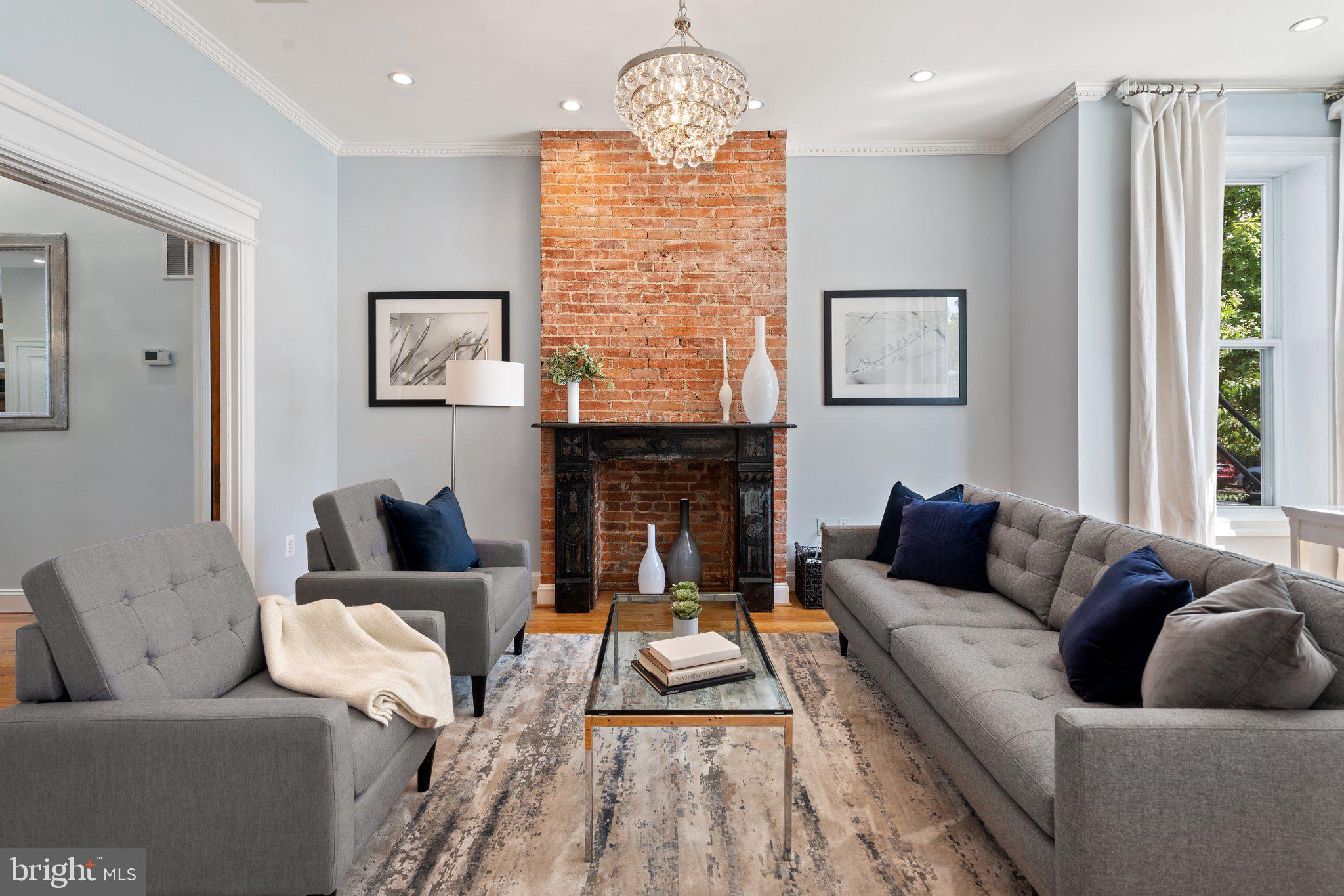 628 E Street Northeast Washington, DC 20002 - Photo 5 of 46 Beautiful mantel and chandelier