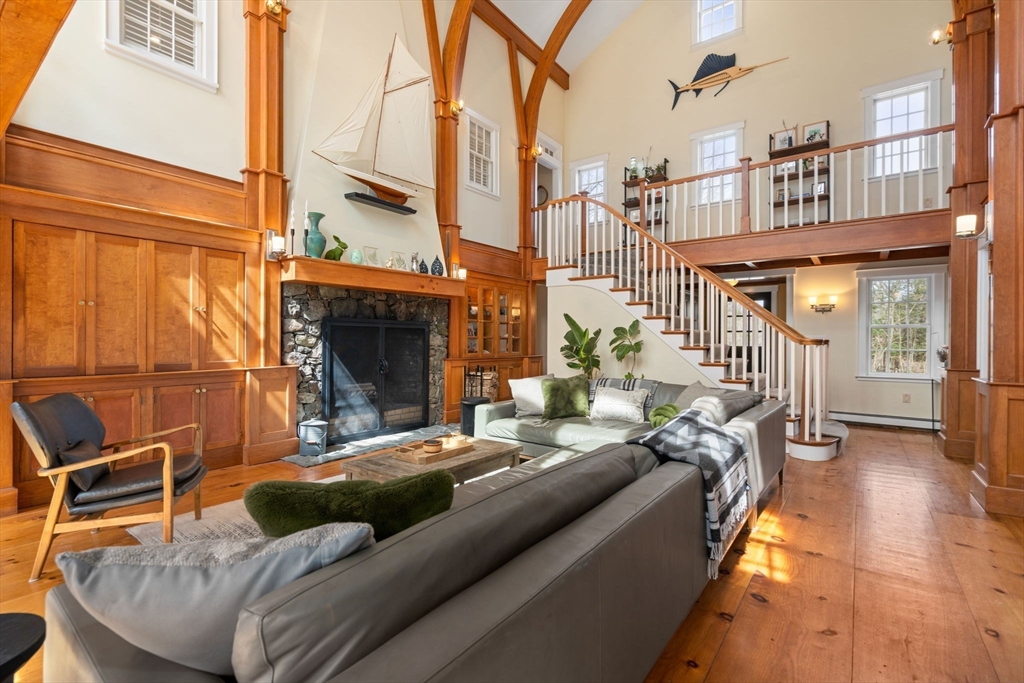 5 Maple Street Sherborn, MA 01770 - Photo 11 of 34 a outdoor living space with patio furniture and a fireplace